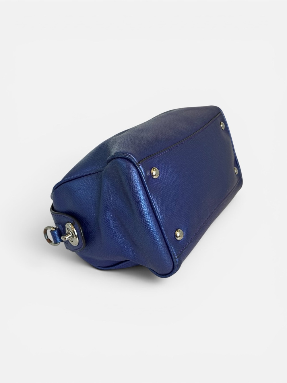 Coach Metallic Indigo Leather Satchel with Detachable Strap - Picture 6 of 11